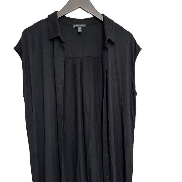 eileen fisher Short Sleeve Button-Down Shirt size medium - Picture 3 of 7